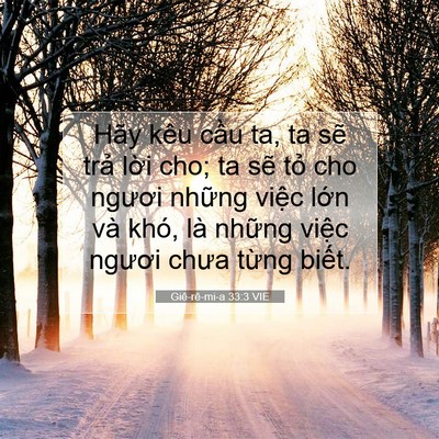 Picture 07 - Giê-rê-mi-a 33:3 VIE - Hãy kêu cầu ta, ta sẽ trả lời cho; ta - Bible Verse Picture