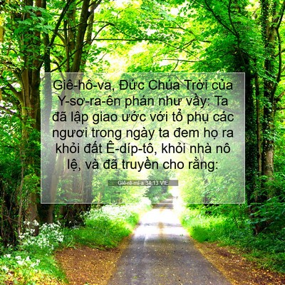 Picture 07 - Giê-rê-mi-a 34:13 VIE - Giê-hô-va, Đức Chúa Trời của - Bible Verse Picture