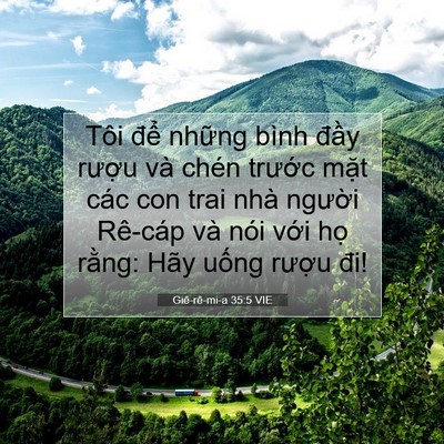 Picture 07 - Giê-rê-mi-a 35:5 VIE - Tôi để những bình đầy rượu và chén - Bible Verse Picture