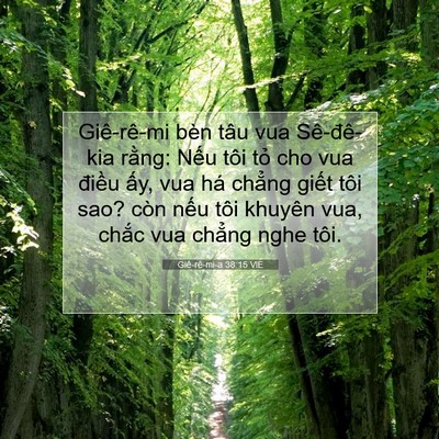 Picture 07 - Giê-rê-mi-a 38:15 VIE - Giê-rê-mi bèn tâu vua Sê-đê-kia rằng: - Bible Verse Picture