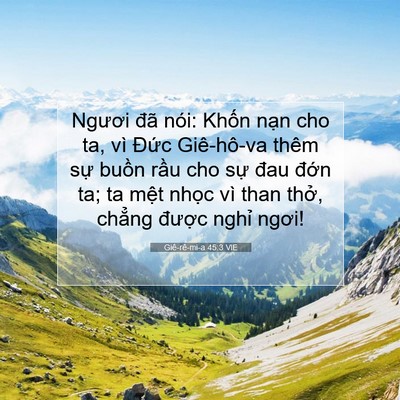 Picture 07 - Giê-rê-mi-a 45:3 VIE - Ngươi đã nói: Khốn nạn cho ta, vì - Bible Verse Picture