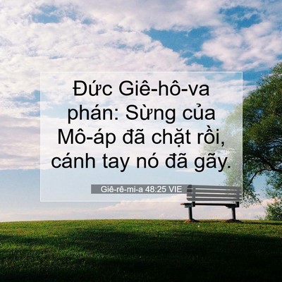 Picture 07 - Giê-rê-mi-a 48:25 VIE - Đức Giê-hô-va phán: Sừng của Mô-áp - Bible Verse Picture