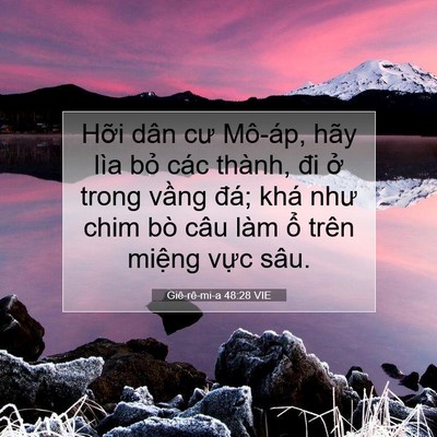 Picture 07 - Giê-rê-mi-a 48:28 VIE - Hỡi dân cư Mô-áp, hãy lìa bỏ các - Bible Verse Picture
