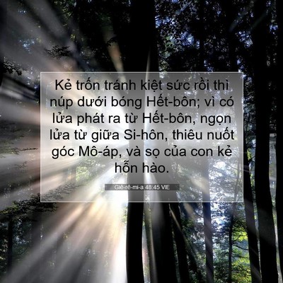 Picture 07 - Giê-rê-mi-a 48:45 VIE - Kẻ trốn tránh kiệt sức rồi thì núp - Bible Verse Picture
