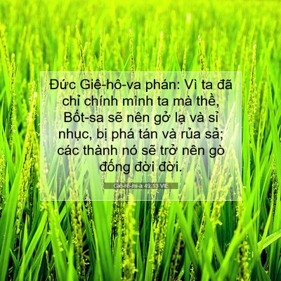 Picture 07 - Giê-rê-mi-a 49:13 VIE - Đức Giê-hô-va phán: Vì ta đã chỉ - Bible Verse Picture