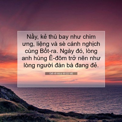 Picture 07 - Giê-rê-mi-a 49:22 VIE - Nầy, kẻ thù bay như chim ưng, liệng và - Bible Verse Picture