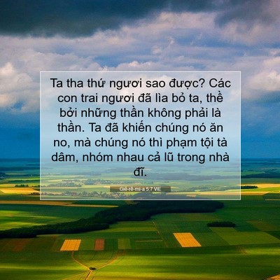 Picture 07 - Giê-rê-mi-a 5:7 VIE - Ta tha thứ ngươi sao được? Các con trai - Bible Verse Picture