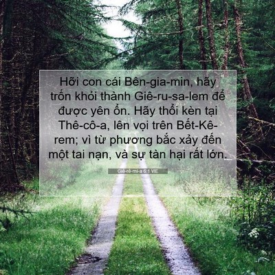 Picture 07 - Giê-rê-mi-a 6:1 VIE - Hỡi con cái Bên-gia-min, hãy trốn khỏi - Bible Verse Picture