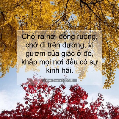 Picture 07 - Giê-rê-mi-a 6:25 VIE - Chớ ra nơi đồng ruộng, chớ đi trên - Bible Verse Picture