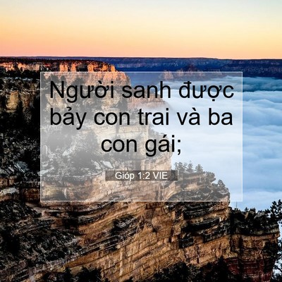 Picture 07 - Gióp 1:2 VIE - Người sanh được bảy con trai và ba con - Bible Verse Picture