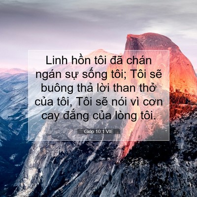 Picture 07 - Gióp 10:1 VIE - Linh hồn tôi đã chán ngán sự sống - Bible Verse Picture