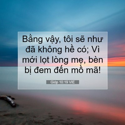 Picture 07 - Gióp 10:19 VIE - Bằng vậy, tôi sẽ như đã không hề - Bible Verse Picture