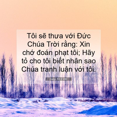 Picture 07 - Gióp 10:2 VIE - Tôi sẽ thưa với Đức Chúa Trời rằng: - Bible Verse Picture