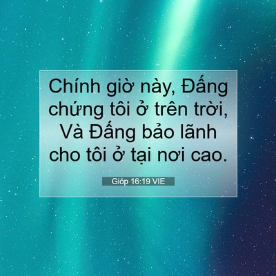 Picture 07 - Gióp 16:19 VIE - Chính giờ này, Đấng chứng tôi ở trên - Bible Verse Picture