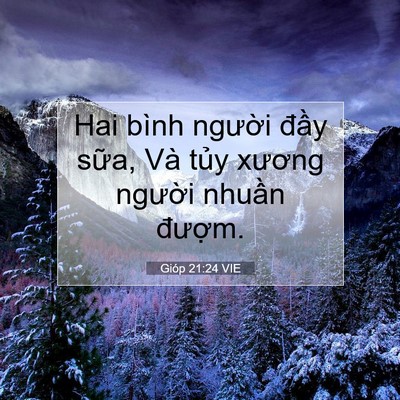 Picture 07 - Gióp 21:24 VIE - Hai bình người đầy sữa, Và tủy - Bible Verse Picture