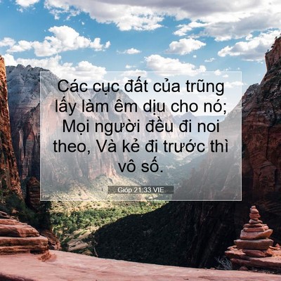Picture 07 - Gióp 21:33 VIE - Các cục đất của trũng lấy làm êm - Bible Verse Picture