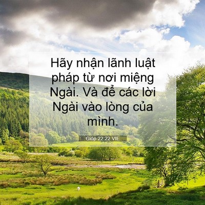 Picture 07 - Gióp 22:22 VIE - Hãy nhận lãnh luật pháp từ nơi miệng - Bible Verse Picture