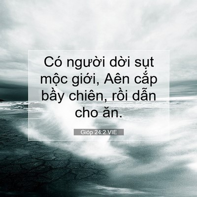 Picture 07 - Gióp 24:2 VIE - Có người dời sụt mộc giới, Aên cắp - Bible Verse Picture