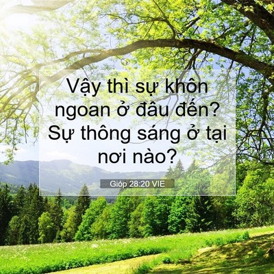 Picture 07 - Gióp 28:20 VIE - Vậy thì sự khôn ngoan ở đâu đến? - Bible Verse Picture
