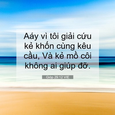 Picture 07 - Gióp 29:12 VIE - Aáy vì tôi giải cứu kẻ khốn cùng kêu - Bible Verse Picture