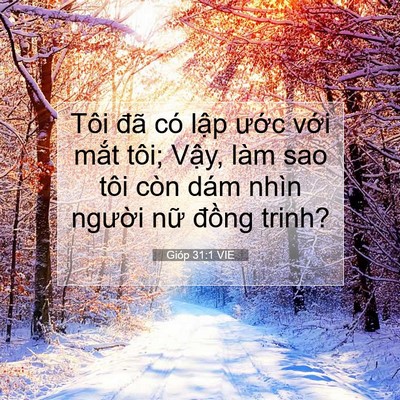 Picture 07 - Gióp 31:1 VIE - Tôi đã có lập ước với mắt tôi; - Bible Verse Picture