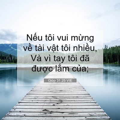 Picture 07 - Gióp 31:25 VIE - Nếu tôi vui mừng về tài vật tôi - Bible Verse Picture