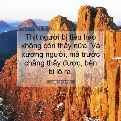 Picture 07 - Gióp 33:21 VIE - Thịt người bị tiêu hao không còn thấy - Bible Verse Picture