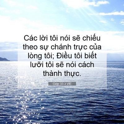 Picture 07 - Gióp 33:3 VIE - Các lời tôi nói sẽ chiếu theo sự - Bible Verse Picture