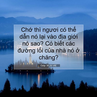 Picture 07 - Gióp 38:20 VIE - Chớ thì ngươi có thế dẫn nó lại vào - Bible Verse Picture