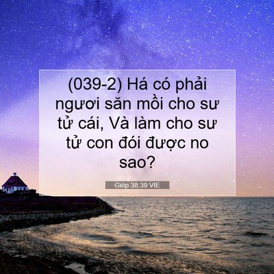 Picture 07 - Gióp 38:39 VIE - (039-2) Há có phải ngươi săn mồi cho sư - Bible Verse Picture