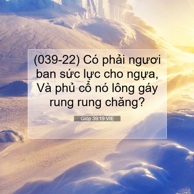 Picture 07 - Gióp 39:19 VIE - (039-22) Có phải ngươi ban sức lực cho - Bible Verse Picture