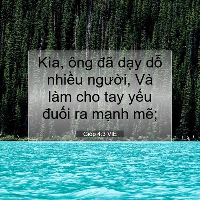 Picture 07 - Gióp 4:3 VIE - Kìa, ông đã dạy dỗ nhiều người, Và - Bible Verse Picture