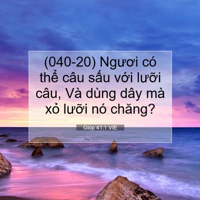 Picture 07 - Gióp 41:1 VIE - (040-20) Ngươi có thể câu sấu với - Bible Verse Picture