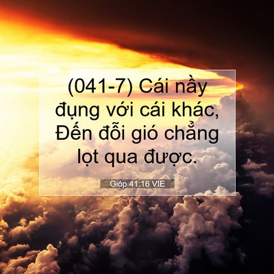 Picture 07 - Gióp 41:16 VIE - (041-7) Cái nầy đụng với cái khác, - Bible Verse Picture