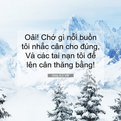 Picture 07 - Gióp 6:2 VIE - Oâi! Chớ gì nỗi buồn tôi nhắc cân cho - Bible Verse Picture