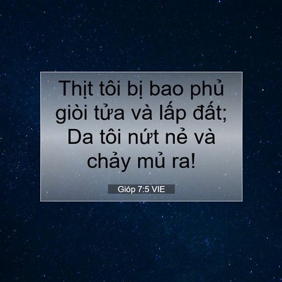 Picture 07 - Gióp 7:5 VIE - Thịt tôi bị bao phủ giòi tửa và lấp - Bible Verse Picture