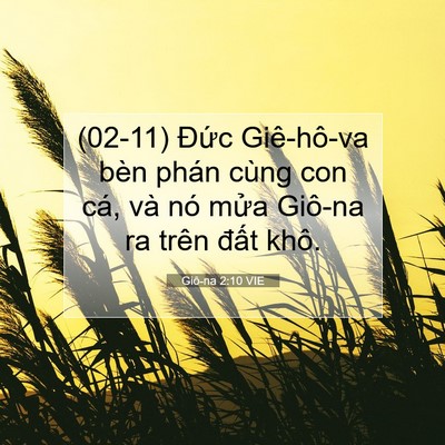 Picture 07 - Giô-na 2:10 VIE - (02-11) Đức Giê-hô-va bèn phán cùng con - Bible Verse Picture