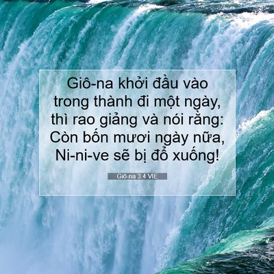 Picture 07 - Giô-na 3:4 VIE - Giô-na khởi đầu vào trong thành đi một - Bible Verse Picture