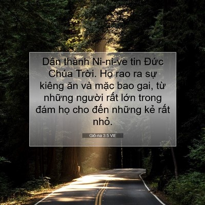 Picture 07 - Giô-na 3:5 VIE - Dân thành Ni-ni-ve tin Đức Chúa Trời. - Bible Verse Picture