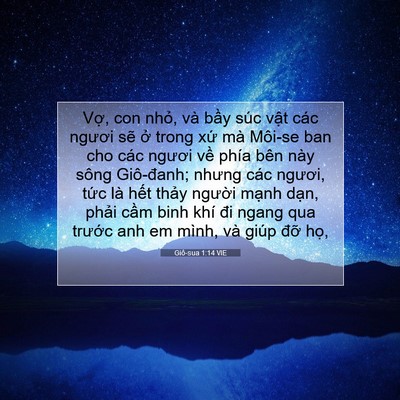 Picture 07 - Giô-sua 1:14 VIE - Vợ, con nhỏ, và bầy súc vật các - Bible Verse Picture