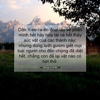 Picture 07 - Giô-sua 11:14 VIE - Dân Y-sơ-ra-ên đoạt lấy về phần mình - Bible Verse Picture