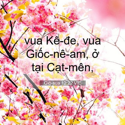 Picture 07 - Giô-sua 12:22 VIE - vua Kê-đe, vua Giốc-nê-am, ở tại - Bible Verse Picture