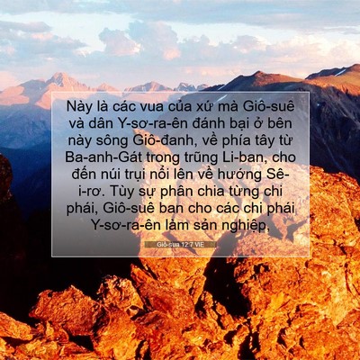 Picture 07 - Giô-sua 12:7 VIE - Này là các vua của xứ mà Giô-suê và - Bible Verse Picture