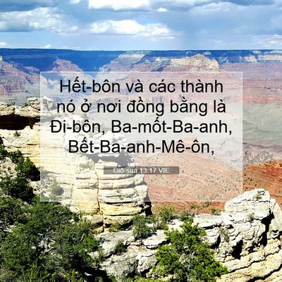 Picture 07 - Giô-sua 13:17 VIE - Hết-bôn và các thành nó ở nơi đồng - Bible Verse Picture