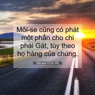 Picture 07 - Giô-sua 13:24 VIE - Môi-se cũng có phát một phần cho chi - Bible Verse Picture
