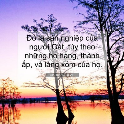 Picture 07 - Giô-sua 13:28 VIE - Đó là sản nghiệp của người Gát, tùy - Bible Verse Picture