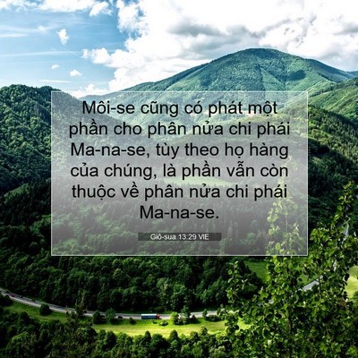 Picture 07 - Giô-sua 13:29 VIE - Môi-se cũng có phát một phần cho phân - Bible Verse Picture