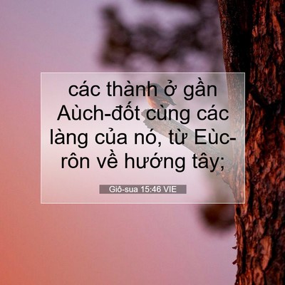 Picture 07 - Giô-sua 15:46 VIE - các thành ở gần Aùch-đốt cùng các - Bible Verse Picture