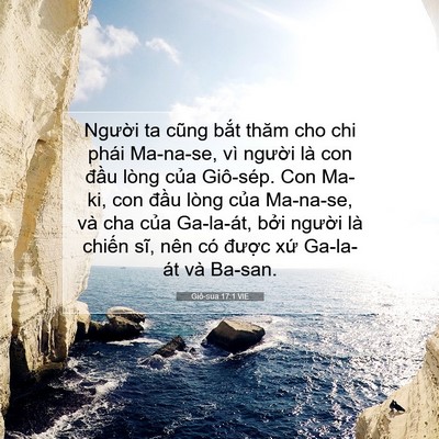 Picture 07 - Giô-sua 17:1 VIE - Người ta cũng bắt thăm cho chi phái - Bible Verse Picture