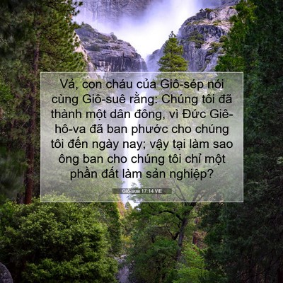 Picture 07 - Giô-sua 17:14 VIE - Vả, con cháu của Giô-sép nói cùng - Bible Verse Picture